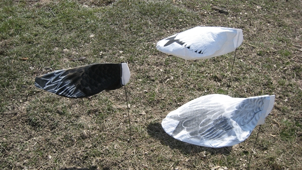 Prairiewind Decoys. Headless Snow Goose Windsock Decoys by Sillosock Decoys